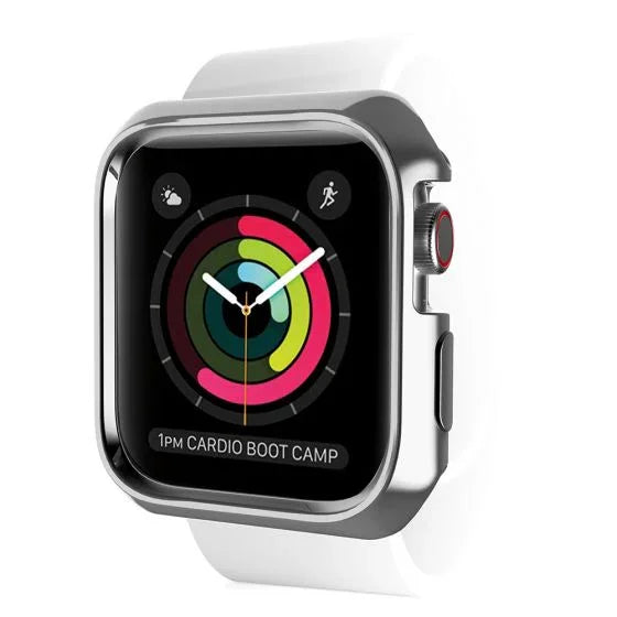 Itskins Spectrum Metal Cover For Apple Watch 44/45mm - Silver + Clear 2Pcs - Tashqila Itskins Spectrum Metal Cover For Apple Watch 44/45mm - Silver + Clear 2Pcs - Tashqila